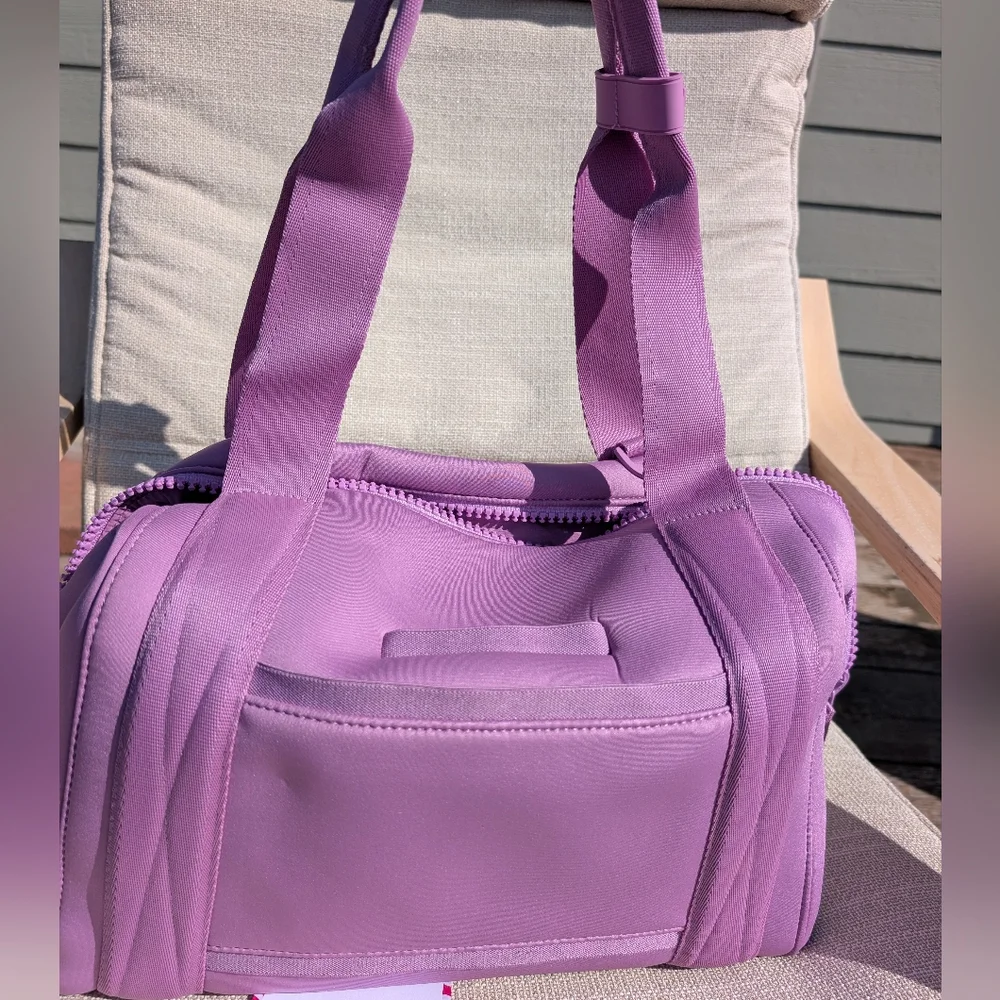Dagne Dover Medium Landon Carryall, Orchid neoprene, like new - Picture 7 of 10